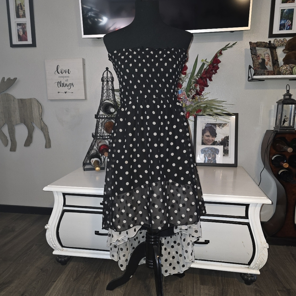 Chic Black and White Polka Dot Dress